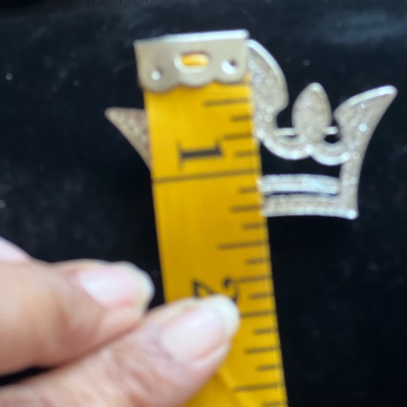💐🔵Crown Silver Rhinestone Large Pin - Picture 3 of 7